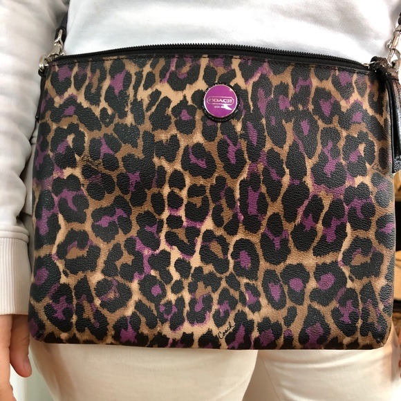 Coach Handbags - Coach Leopard Leather Crossover